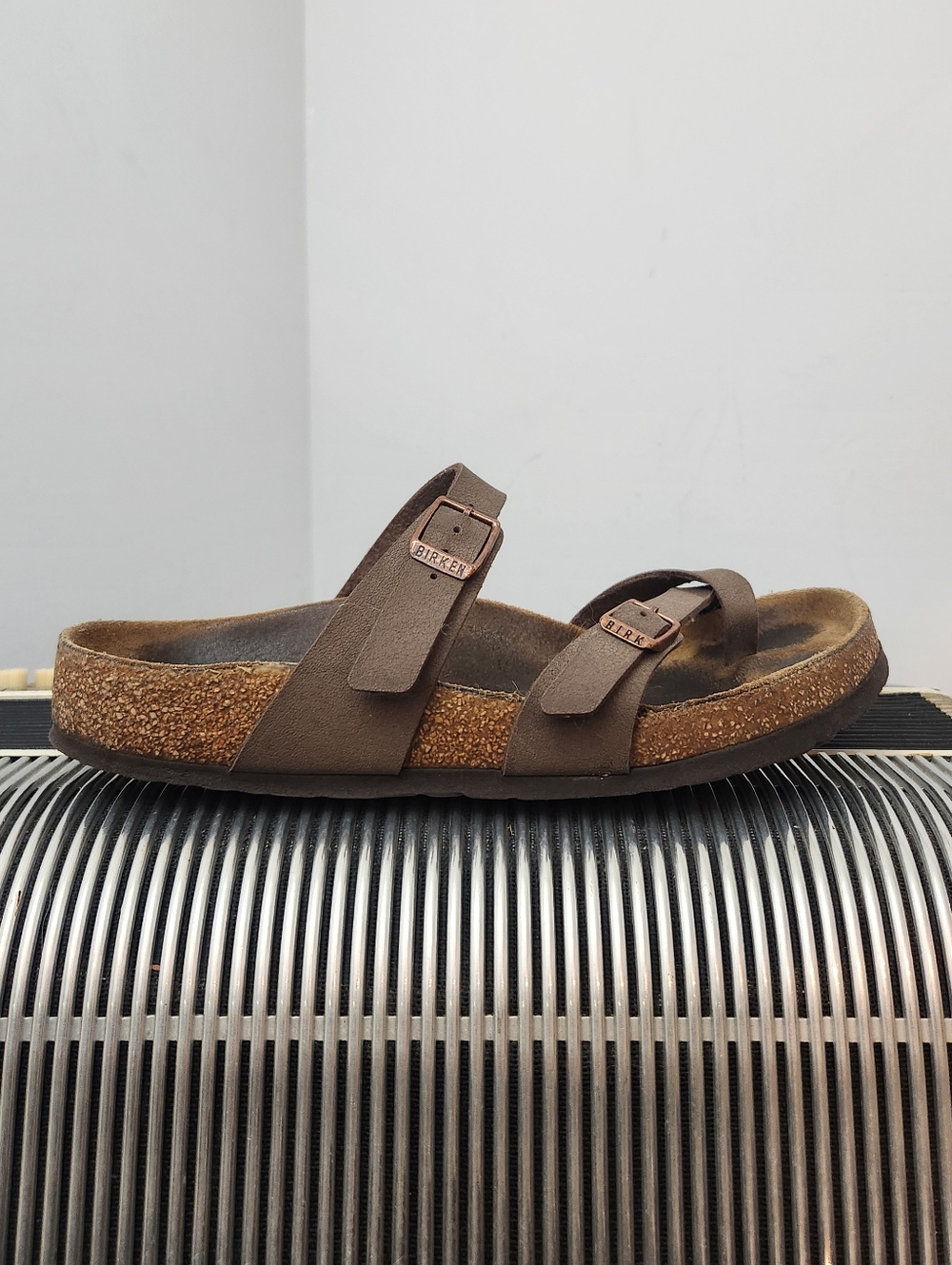 BIRKENSTOCK MAYARI BROWN LEATHER SANDALS SIZE 38